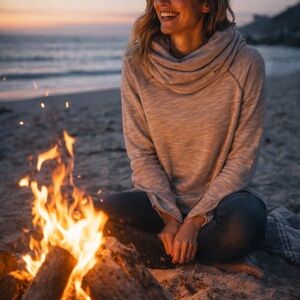 Free People Cozy Cowl Neck Women’s Sweater - Light Gray